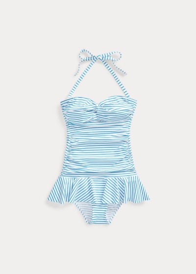 One-Piece Ralph Lauren Mujer Azules / Blancos - Striped Skirted - GTQSJ8342